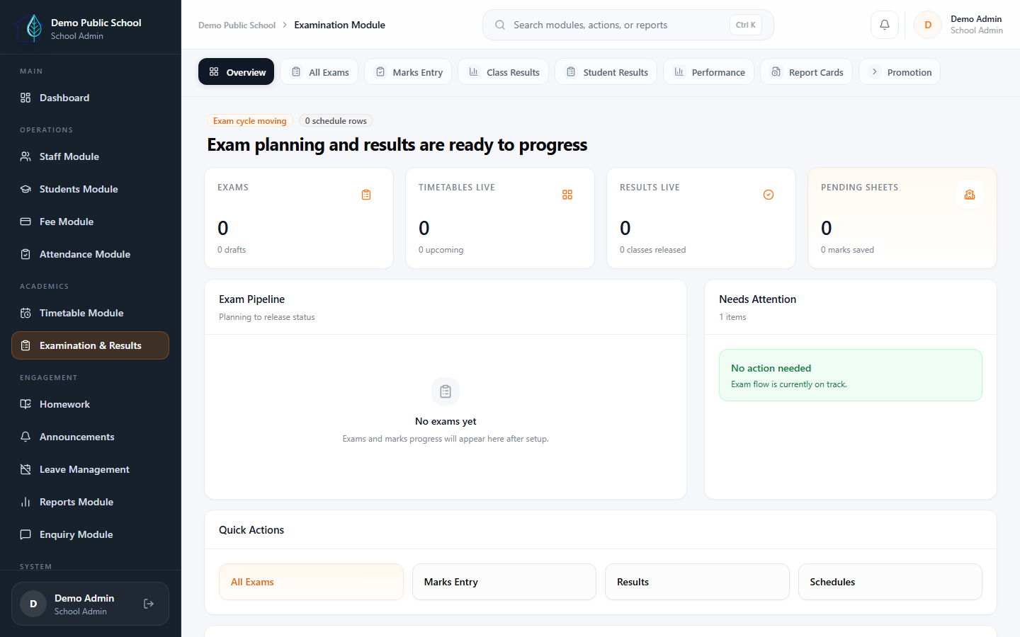 Exam and Report Card preview screenshot